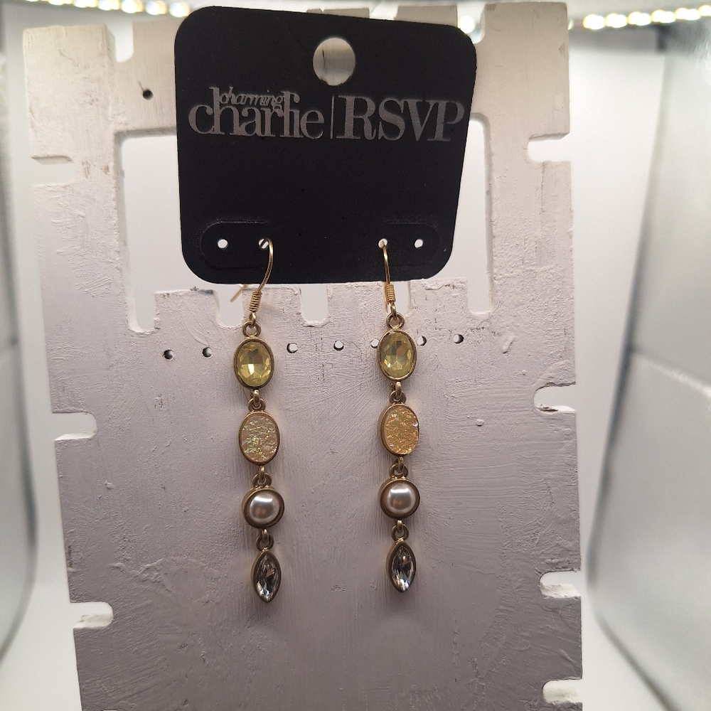 Charming Charlie RSVP Gold and Silver Dangle Earrings